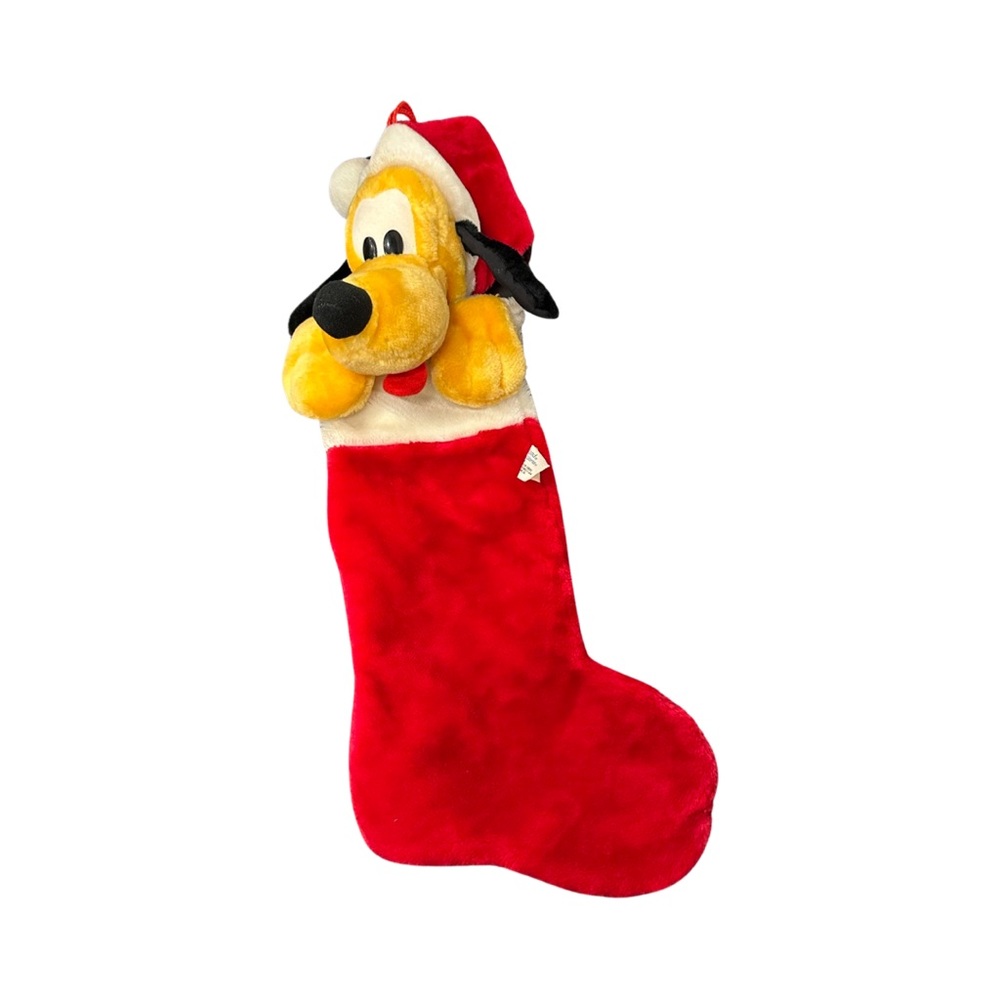 Vintage Disney Christmas Holiday Plush Pluto Stocking Theme Parks Exclusive